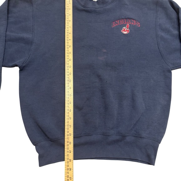 Cleveland Indians Vintage 90s Artex MLB Chief Wahoo Sweatshirt Crewneck Blue M - Picture 8 of 12